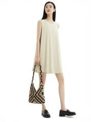 Вязаная сумка ручной работы крючком бохо черно-бежевая пляжная сумка через плечо летняя сумочка хиппи стиль подарок женщине