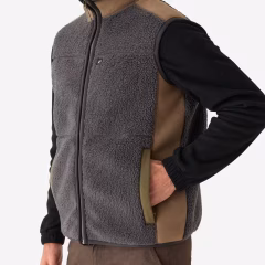 Мужской флисовый жилет - охота и наблюдение за природой - серый - 500 - SOLOGNAC - Decathlon