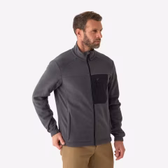 Звукоизолирующий флисовый кардиган - Серый - Охота и наблюдение за природой - 500 - SOLOGNAC - Decathlon