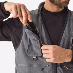 Жилет для рыбалки - серый - FV 500 - CAPERLAN - Decathlon