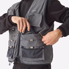Жилет для рыбалки - серый - FV 500 - CAPERLAN - Decathlon
