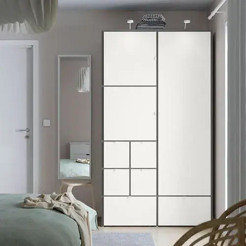 ВИШНЯ шкаф для одежды, серо-белый, 122x59x216 см - IKEA - ИКЕА