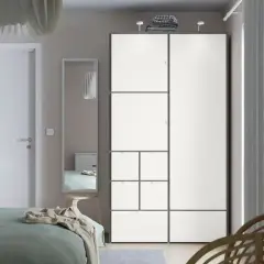 ВИШНЯ шкаф для одежды, серо-белый, 122x59x216 см - IKEA - ИКЕА